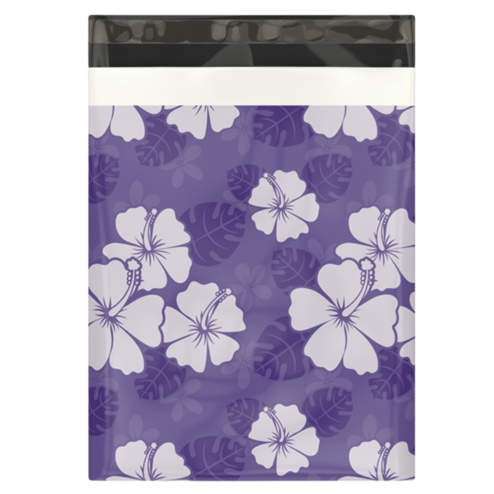 50 10X13 Purple Hibiscus Poly Mailers CLEARANCE - Picture 3 of 7